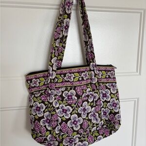Vera Bradley Quilted Cotton Shoulder Tote Bag Floral Pattern